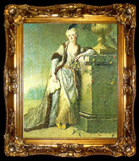 framed  Aved, Jacques-Andre-Joseph the marquise de saint-maur, ta009-2